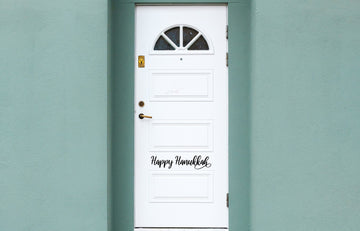 Happy Hanukkah Vinyl Decal for Holiday Decoration, Doors, Rooms, Kitchen, Wall Decor, & More, Horizontal Sticker!